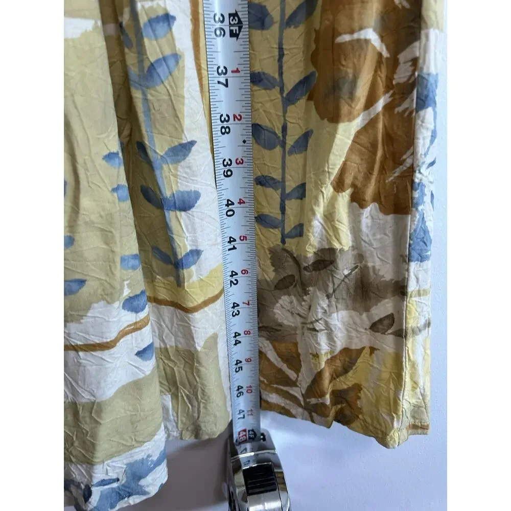 Jams World Vintage Empire waist Midi Dress Size S Yellow Hawaiian Floral - Picture 9 of 10